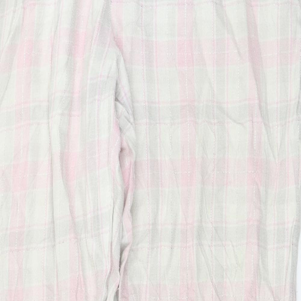 H&M  Womens White Check  Trousers  Size M L25 in