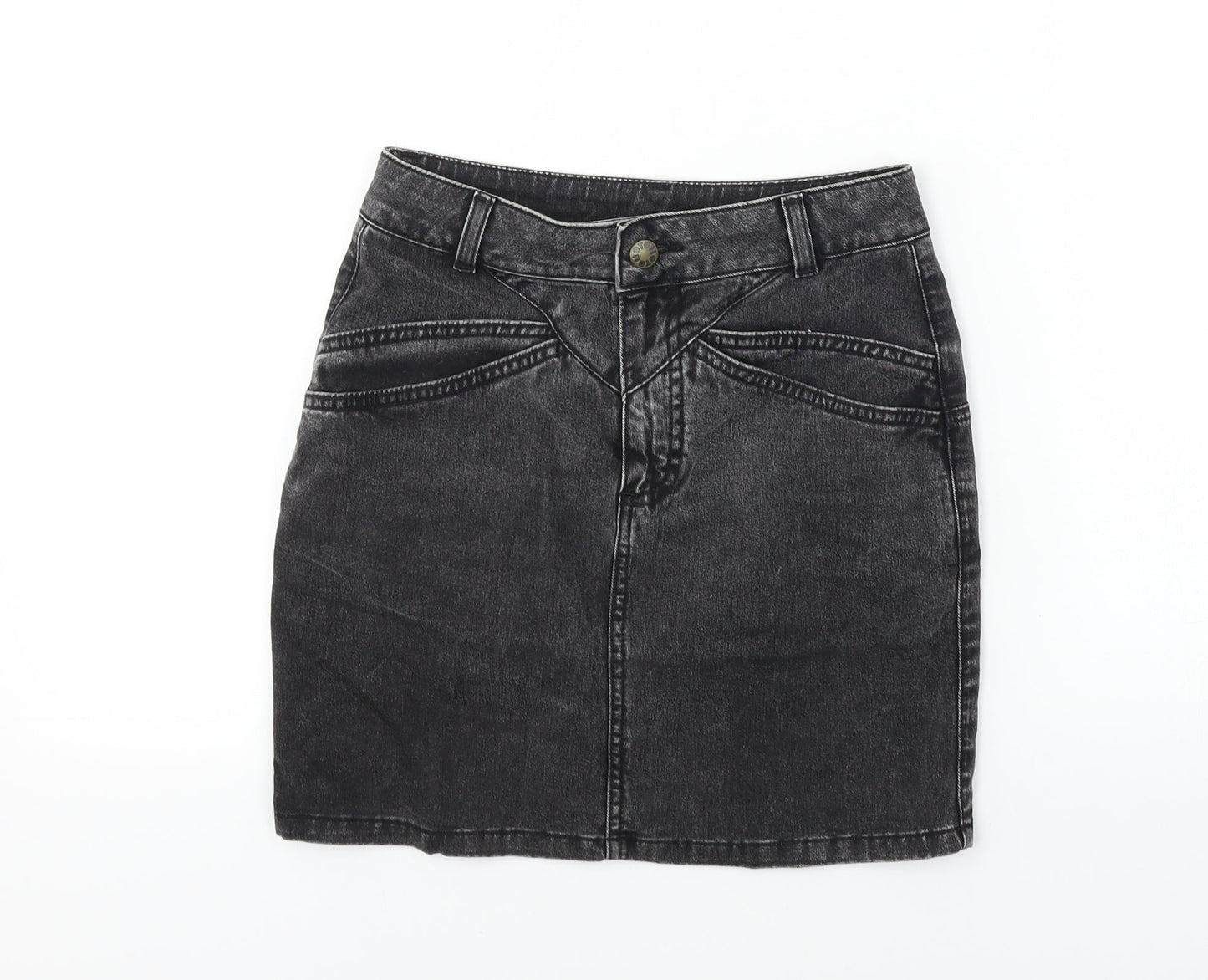 Topshop Womens Black   A-Line Skirt Size 8