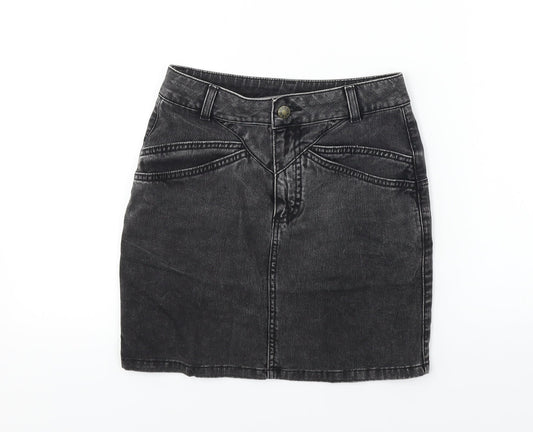 Topshop Womens Black   A-Line Skirt Size 8