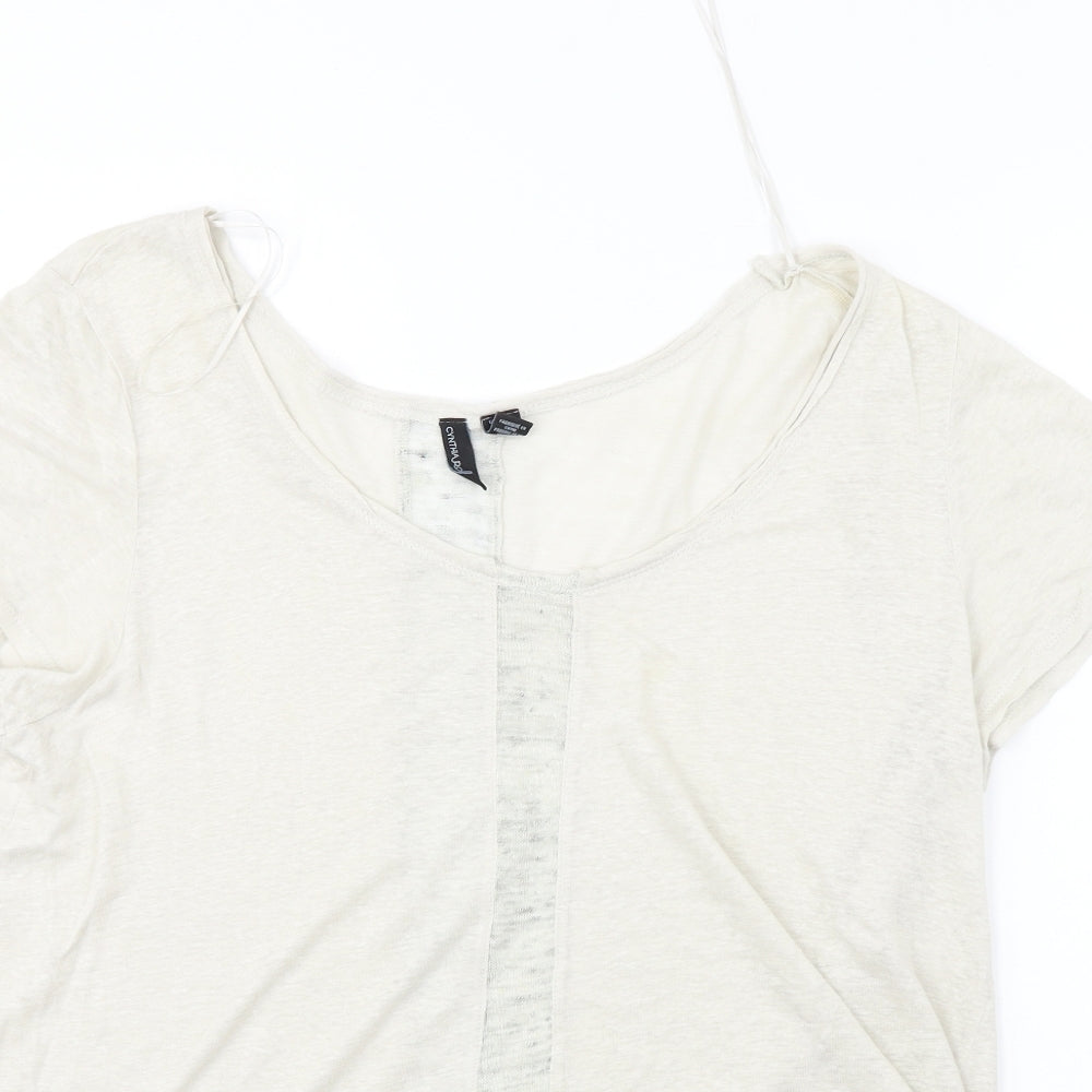synthia rowley Womens Beige   Basic T-Shirt Size XL