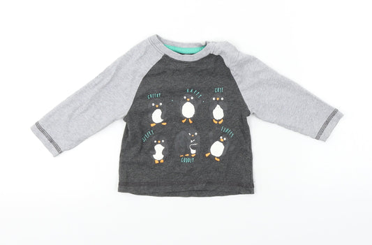 Nutmeg  Boys Grey   Basic T-Shirt Size 6-9 Months