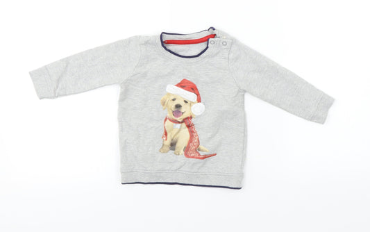 George  Boys Grey   Pullover Jumper Size 9-12 Months  - Christmas Jumper