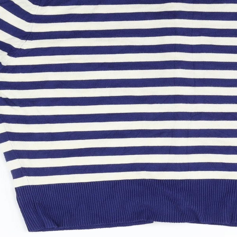 M&Co Womens Blue Striped  Pullover Jumper Size 14