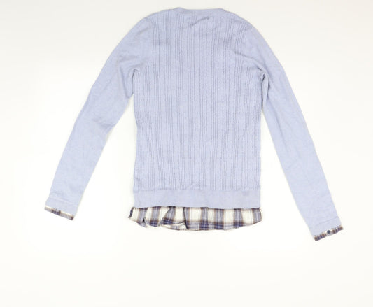 NEXT Womens Blue Houndstooth  Jumper Dress  Size 8
