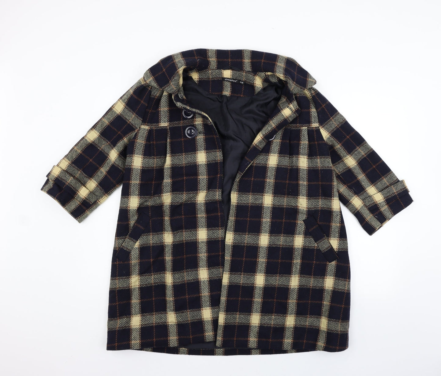 Atmosphere Womens Beige Check  Jacket Coat Size 10