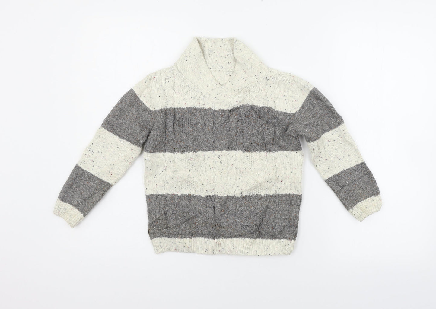 Nutmeg Girls Beige Striped  Pullover Jumper Size 4-5 Years