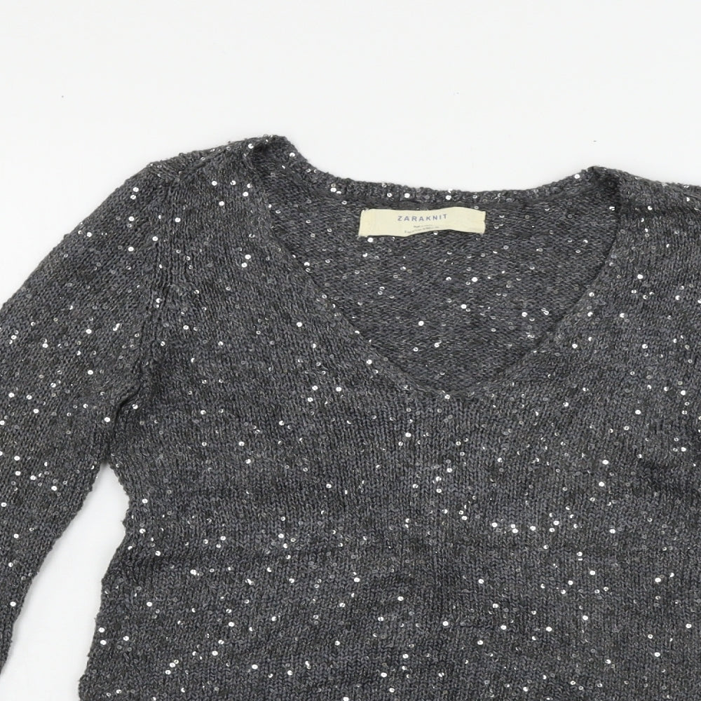 Zara Womens Grey   Pullover Jumper Size S