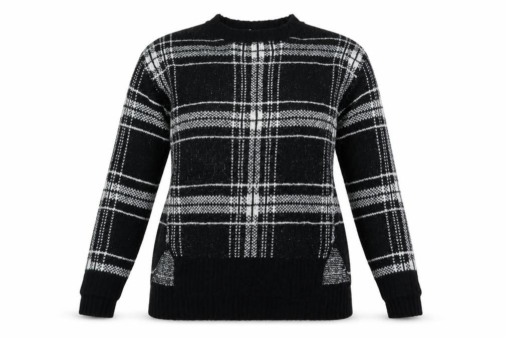 Marks and Spencer Womens Black Geometric  Pullover Jumper Size S