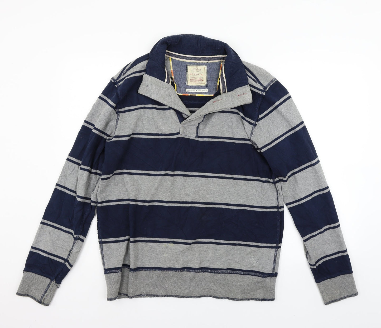 St George Mens Grey Striped  Pullover Jumper Size M