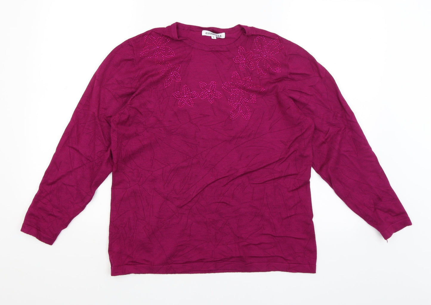 Annabelle Womens Purple   Basic T-Shirt Size L