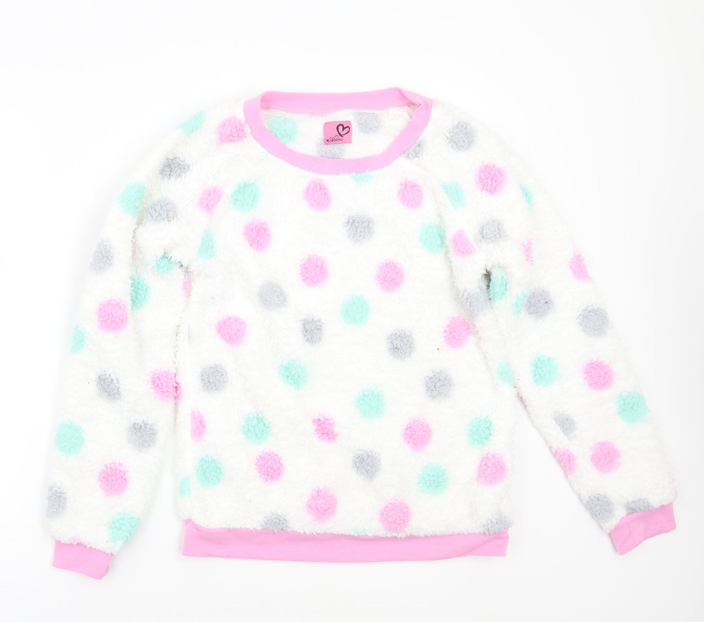 Adore Womens White Polka Dot  Top Pyjama Top Size S