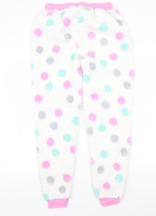 Adore Womens White Polka Dot  Sweatpants Trousers Size S L26 in