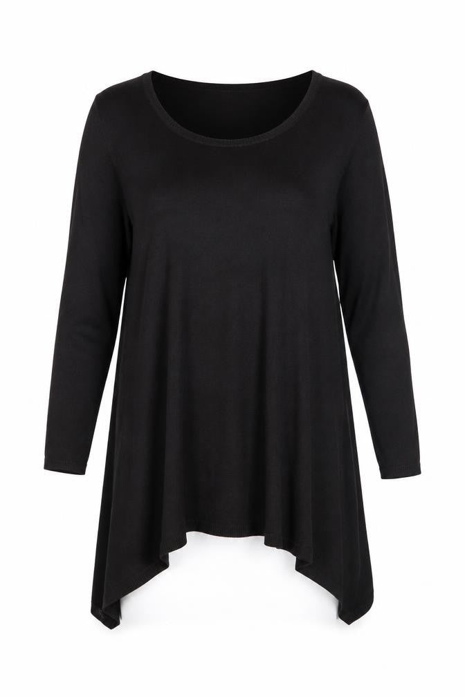 Front view of Papaya women’s black basic t-shirt, size UK 8