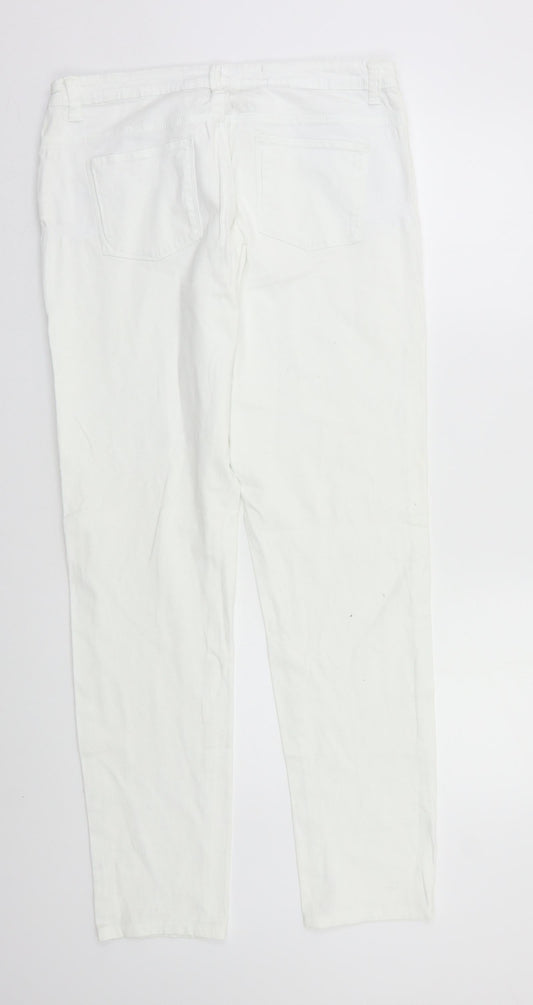 Denim & Co. Womens White   Skinny Jeans Size 14 L28 in