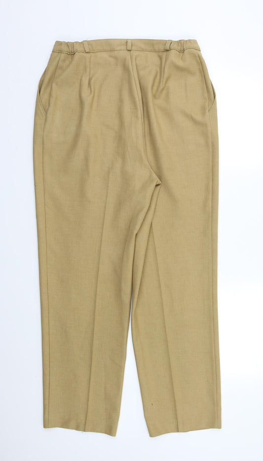 EWM Womens Beige   Dress Pants Trousers Size 16 L28 in