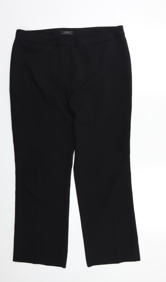 Papaya Womens Black   Dress Pants Trousers Size 14 L26 in