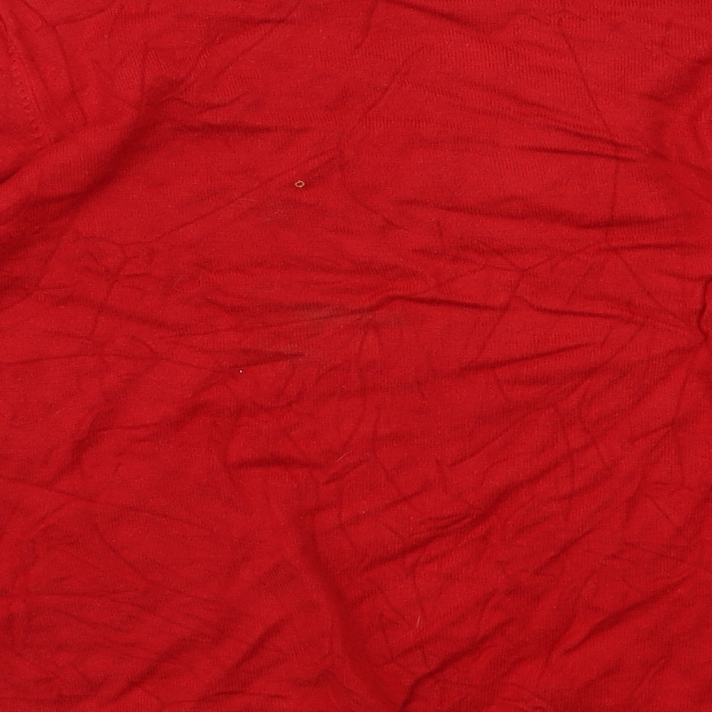 BM Womens Red   Pullover Jumper Size S  - Embelished Neckline