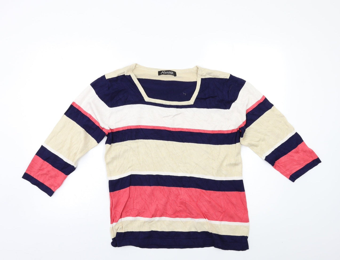 Alexara Womens Multicoloured Striped  Pullover Jumper Size L