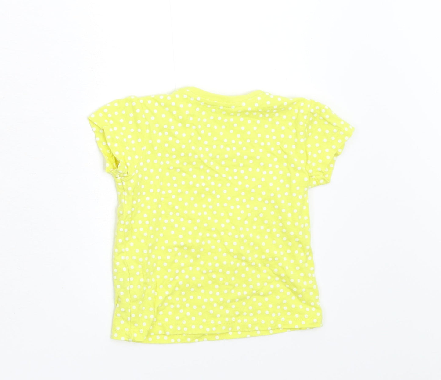 Primark Baby Yellow Polka Dot  Basic T-Shirt Size 6-9 Months