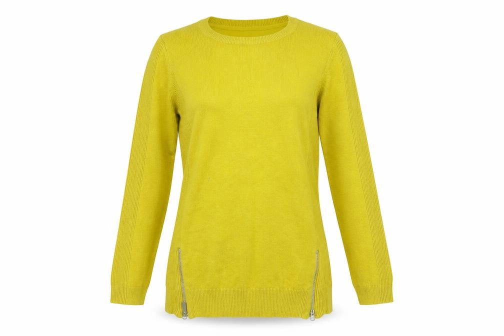 Front view of Red Herring women’s yellow jumper, size UK 10