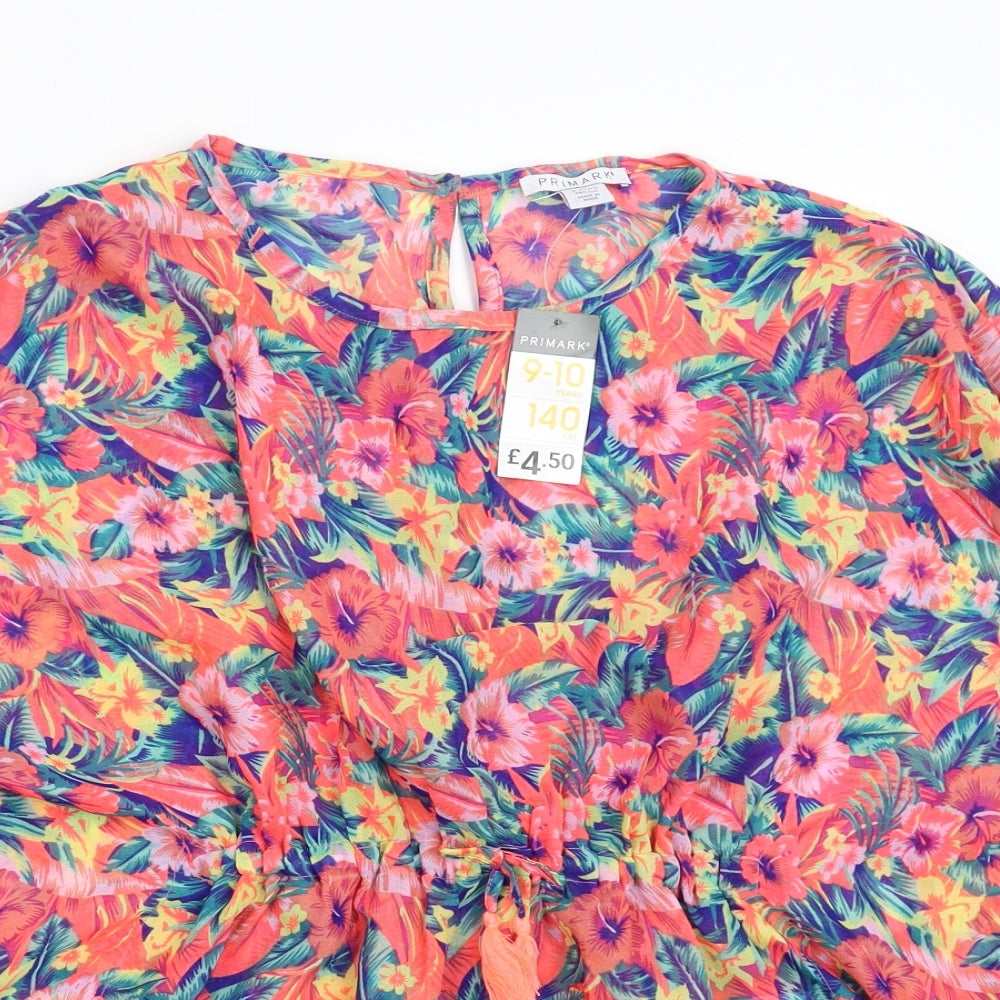 Primark Girls Multicoloured Floral  Basic Blouse Size 9-10 Years
