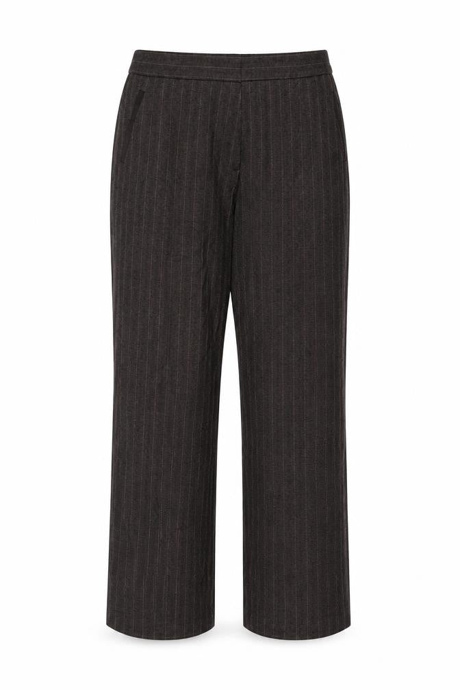 M&S Womens Brown Striped  Dress Pants Trousers Size 12 L26 in