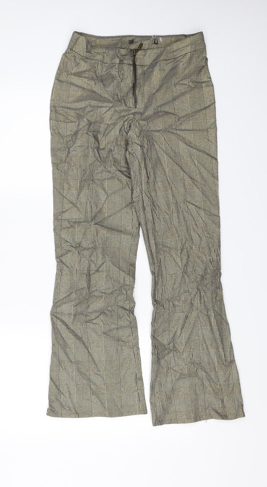 Preworn Womens Gold Plaid  Trousers  Size 10 L25 in