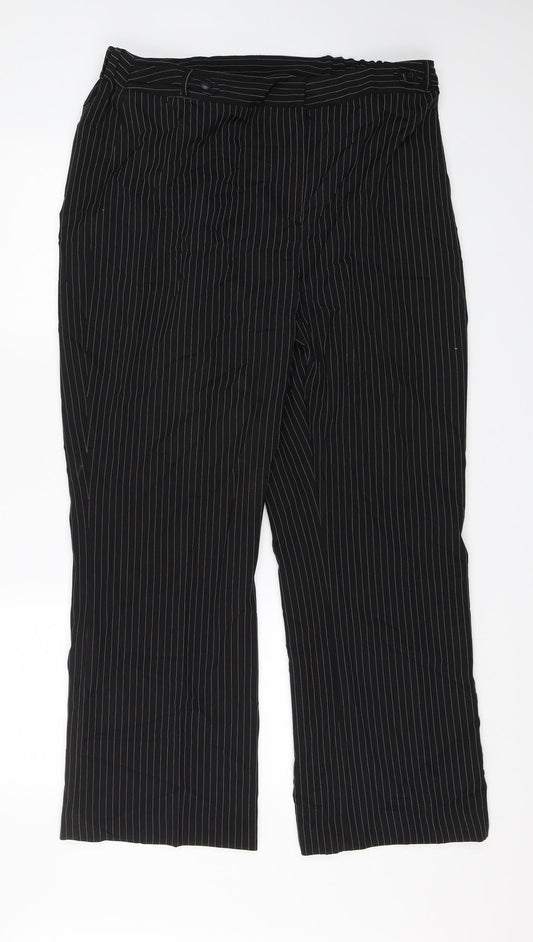 Wardrobe Womens Black Striped  Dress Pants Trousers Size 18 L26 in