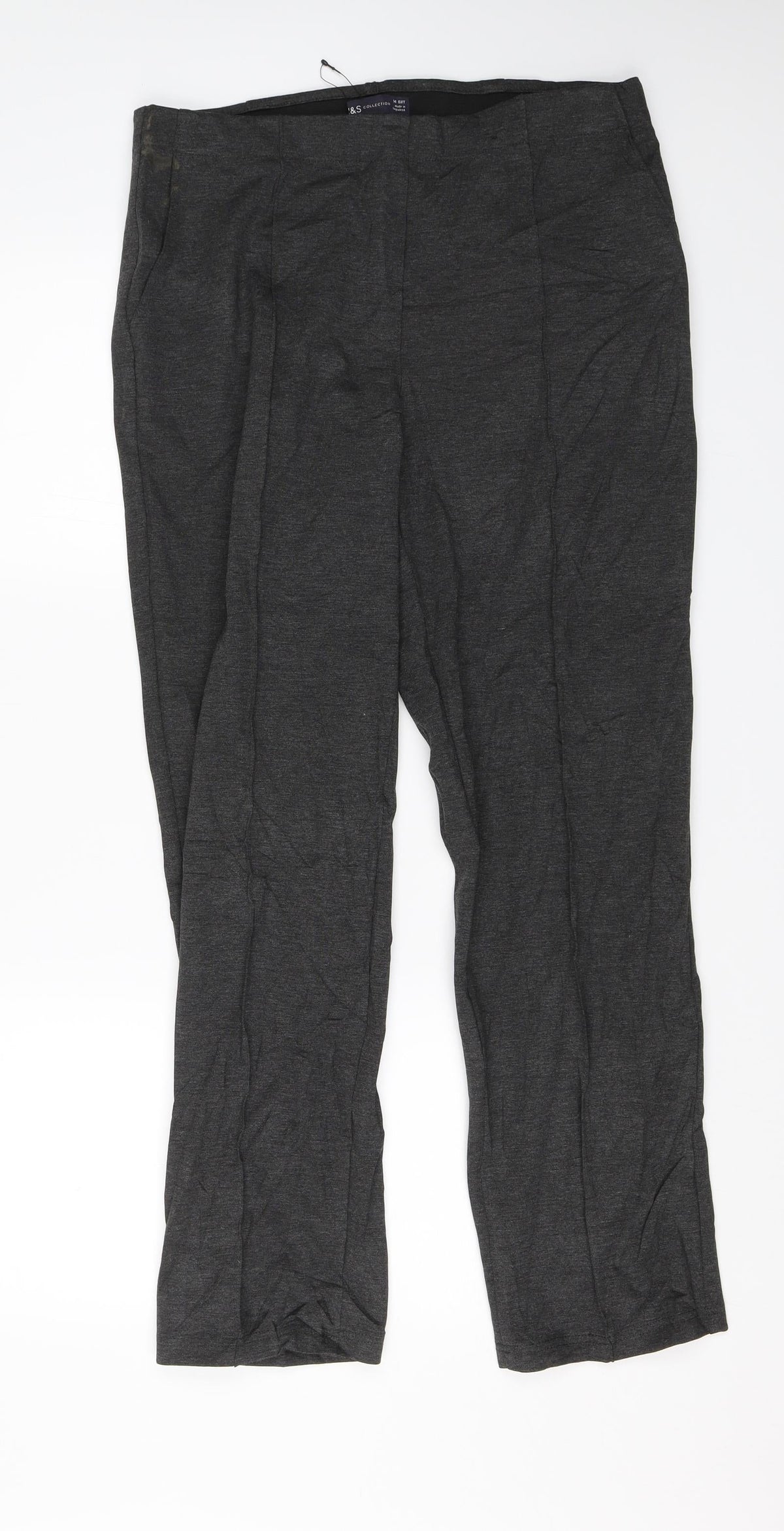 M&S Womens Grey   Trousers  Size 14 L27 in