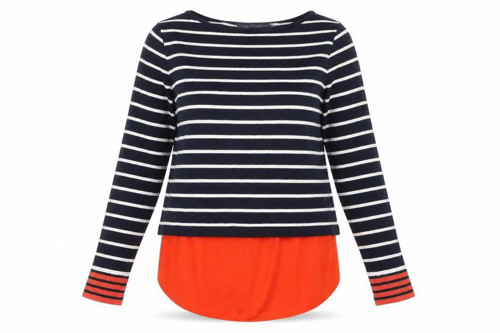 Marks and Spencer Womens Blue Striped  Pullover Jumper Size 8