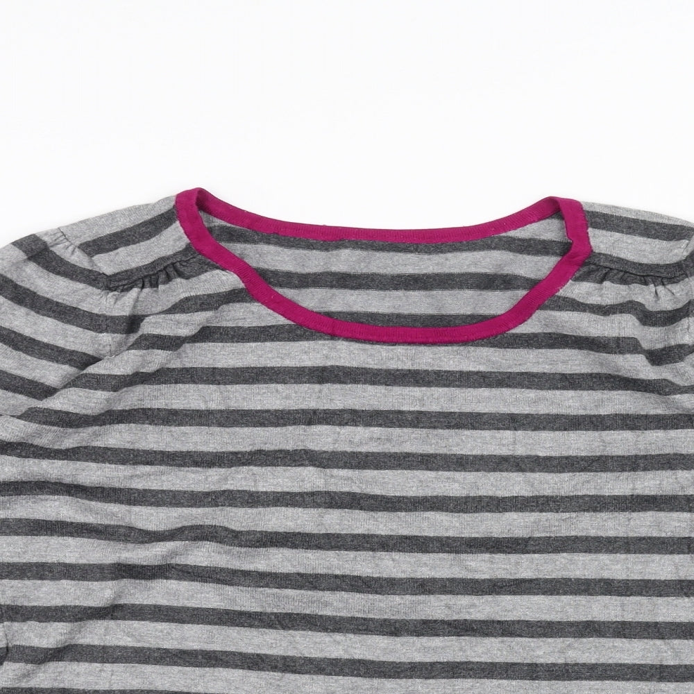 Marks and Spencer Womens Grey Striped  Pullover Jumper Size 12