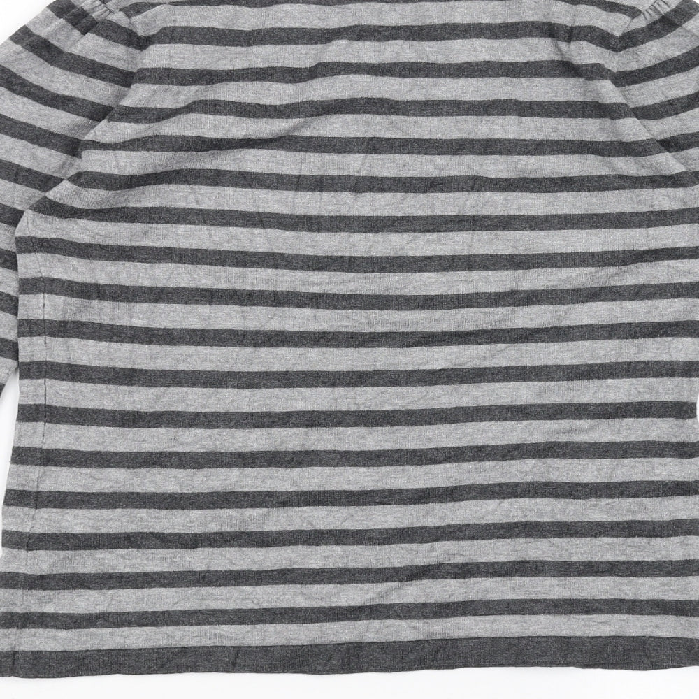 Marks and Spencer Womens Grey Striped  Pullover Jumper Size 12