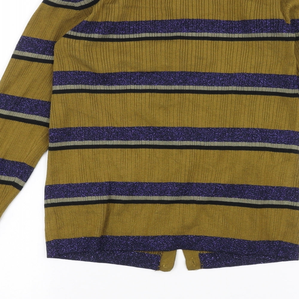 NEXT Womens Brown Striped  Cardigan Jumper Size 6