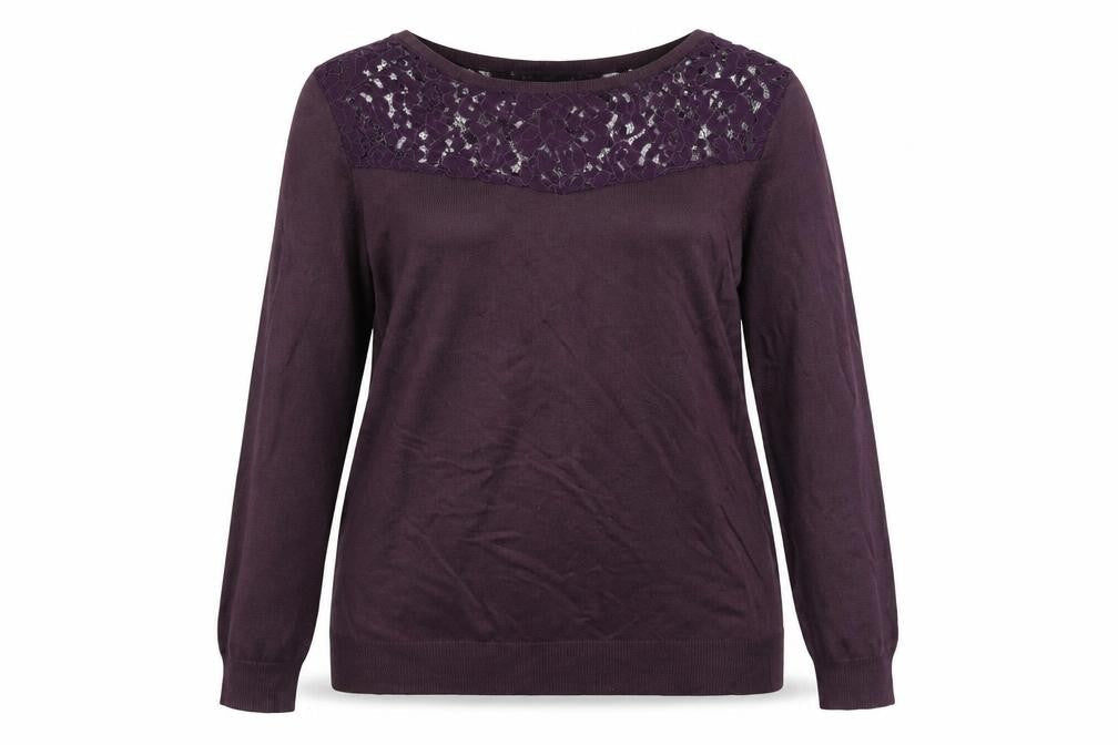 Front view of Le Redoute women’s red jumper, size UK 14