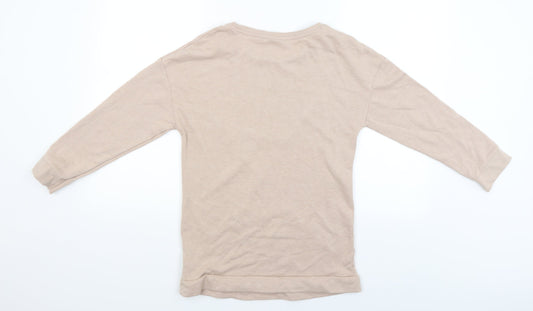 NEXT Girls Beige   Pullover Jumper Size 12 Years  - Star studded