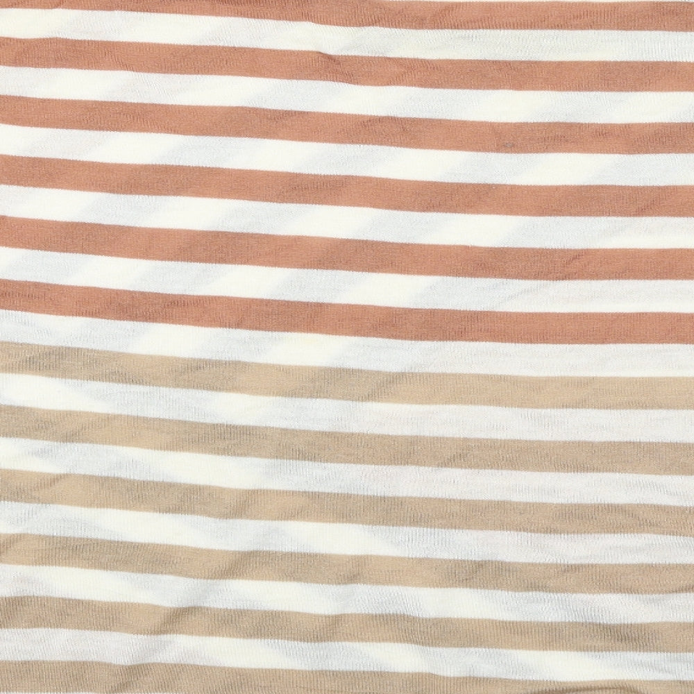H&M Womens Beige Striped  Pullover Jumper Size L