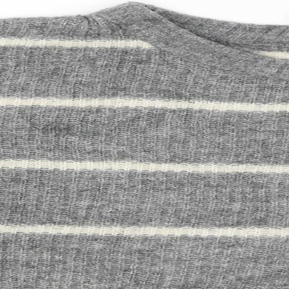Divided Womens Grey Striped  Pullover Jumper Size S  - CROPPED