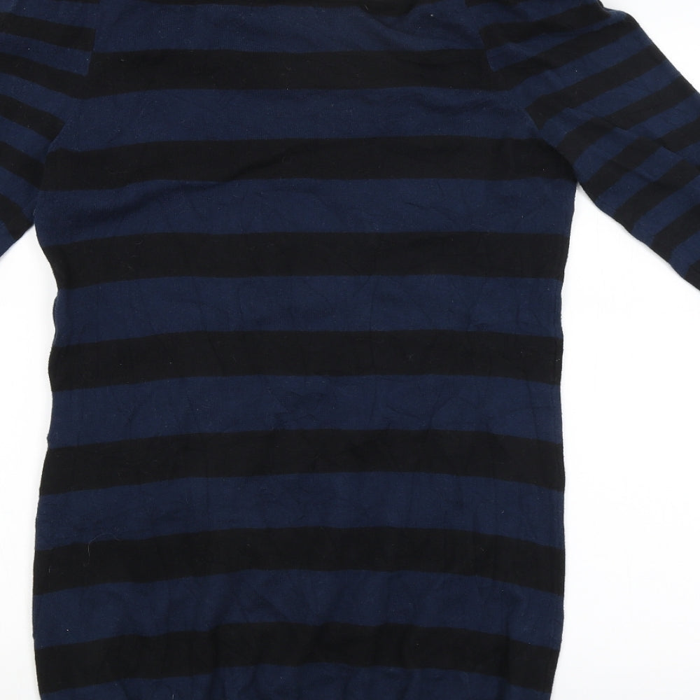 E-vie Womens Blue Striped  Pullover Jumper Size 10