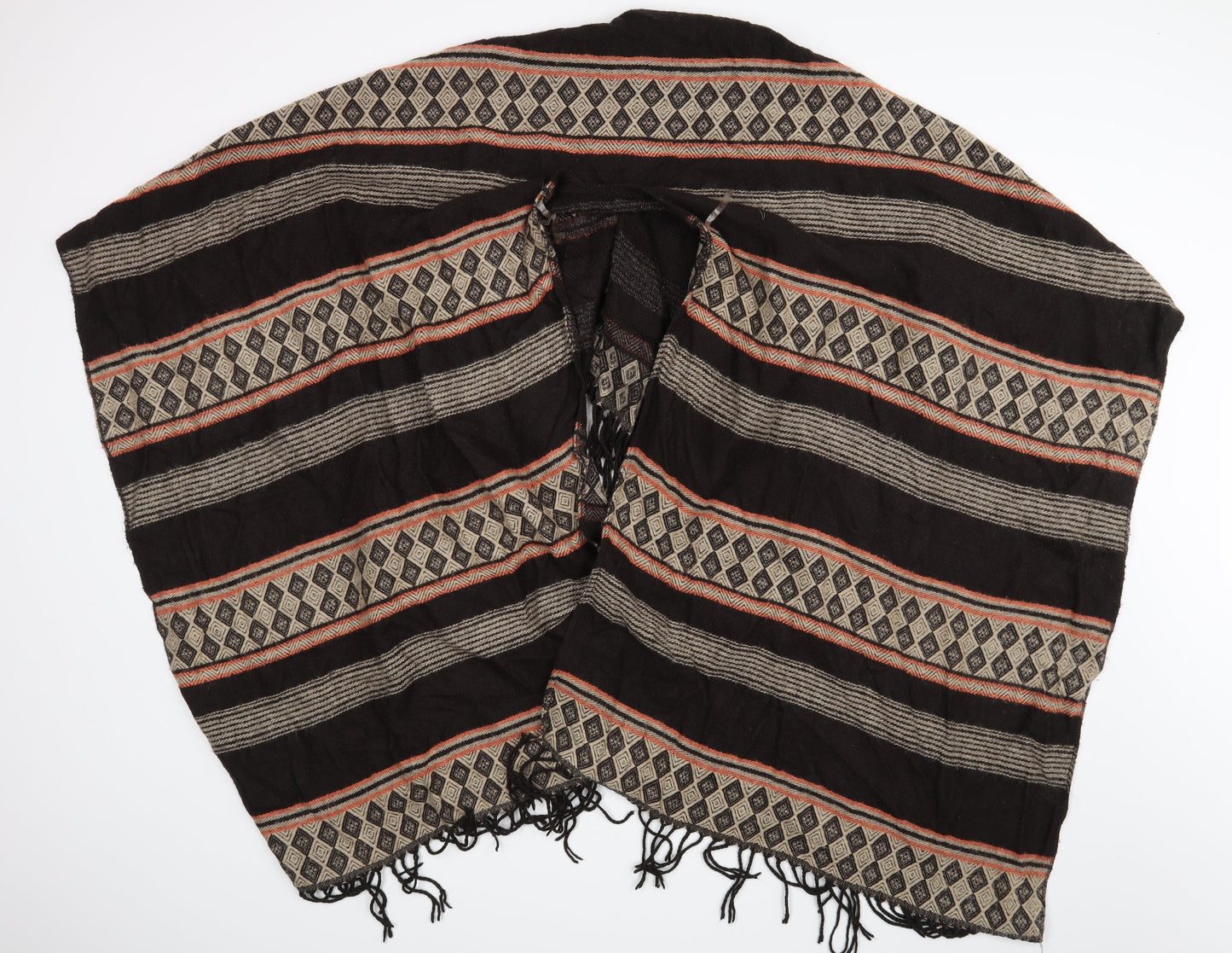 Preworn Womens Brown Geometric  Cape Jumper One Size