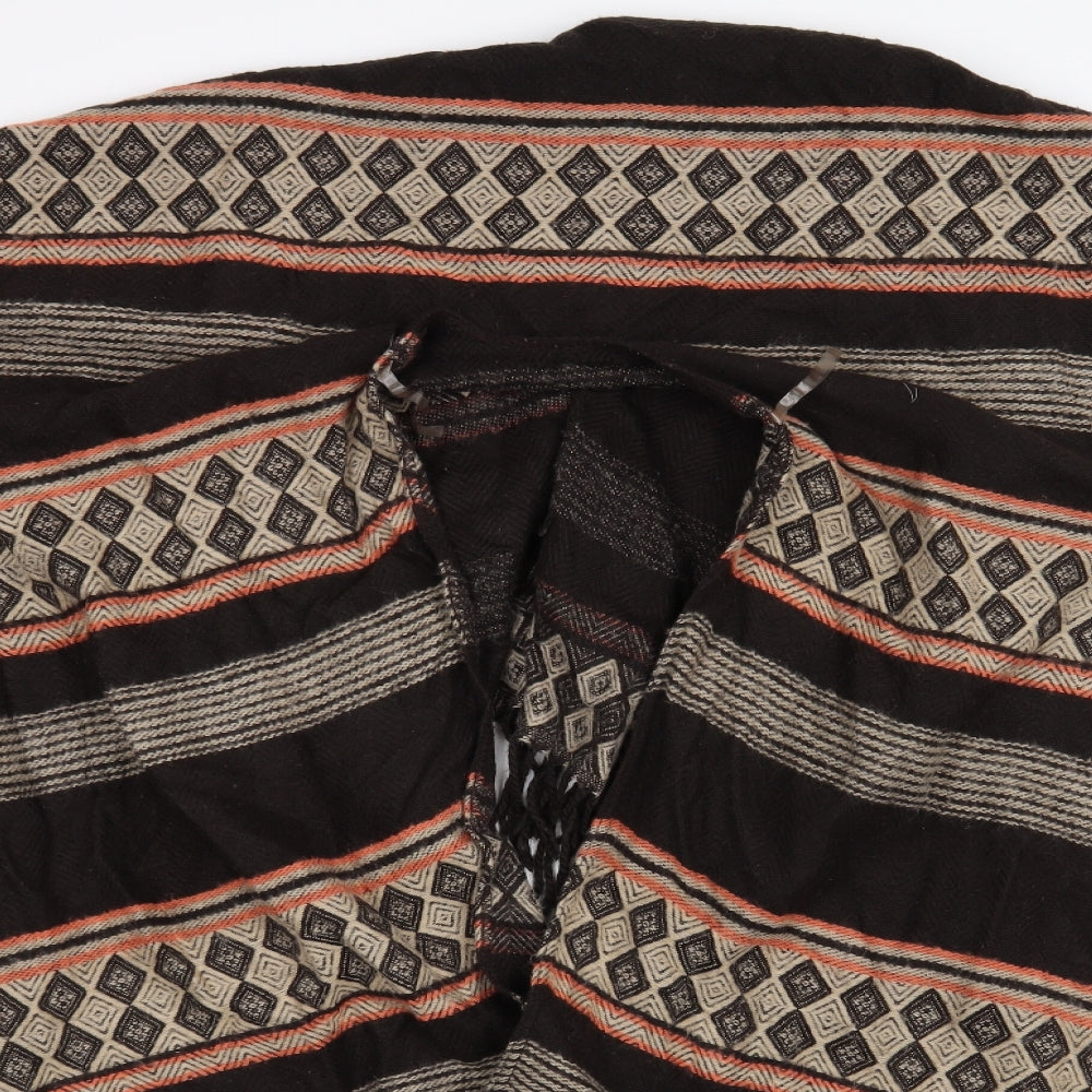 Preworn Womens Brown Geometric  Cape Jumper One Size