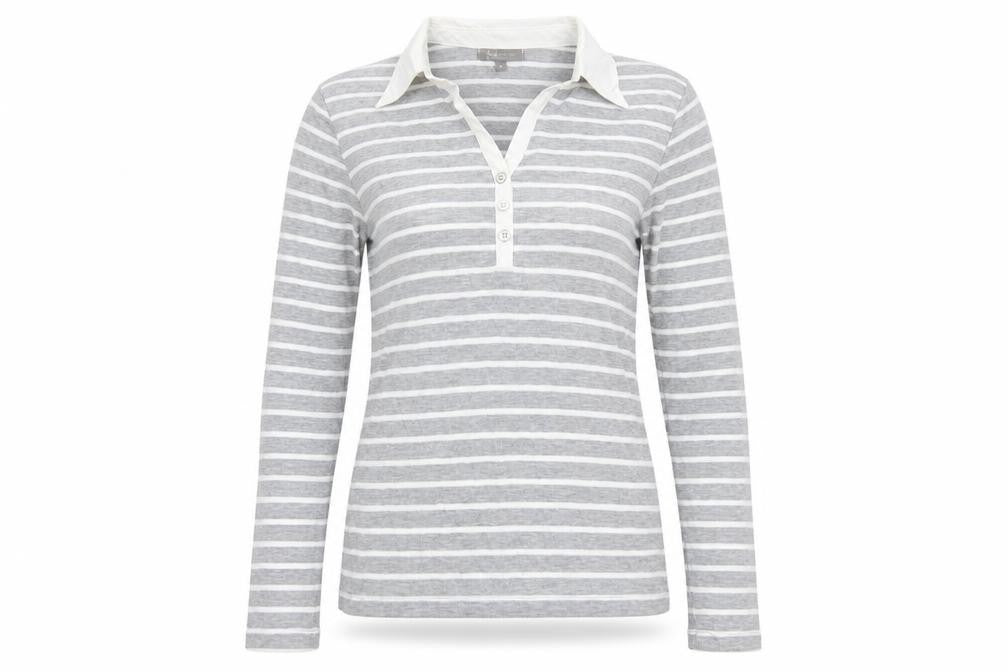 First Avenue Womens Grey Striped  Pullover Jumper Size S