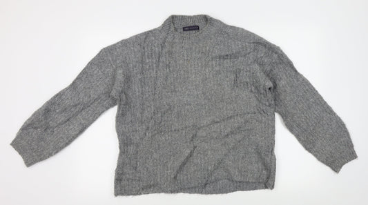 Acrylic Womens Grey   Pullover Jumper Size M
