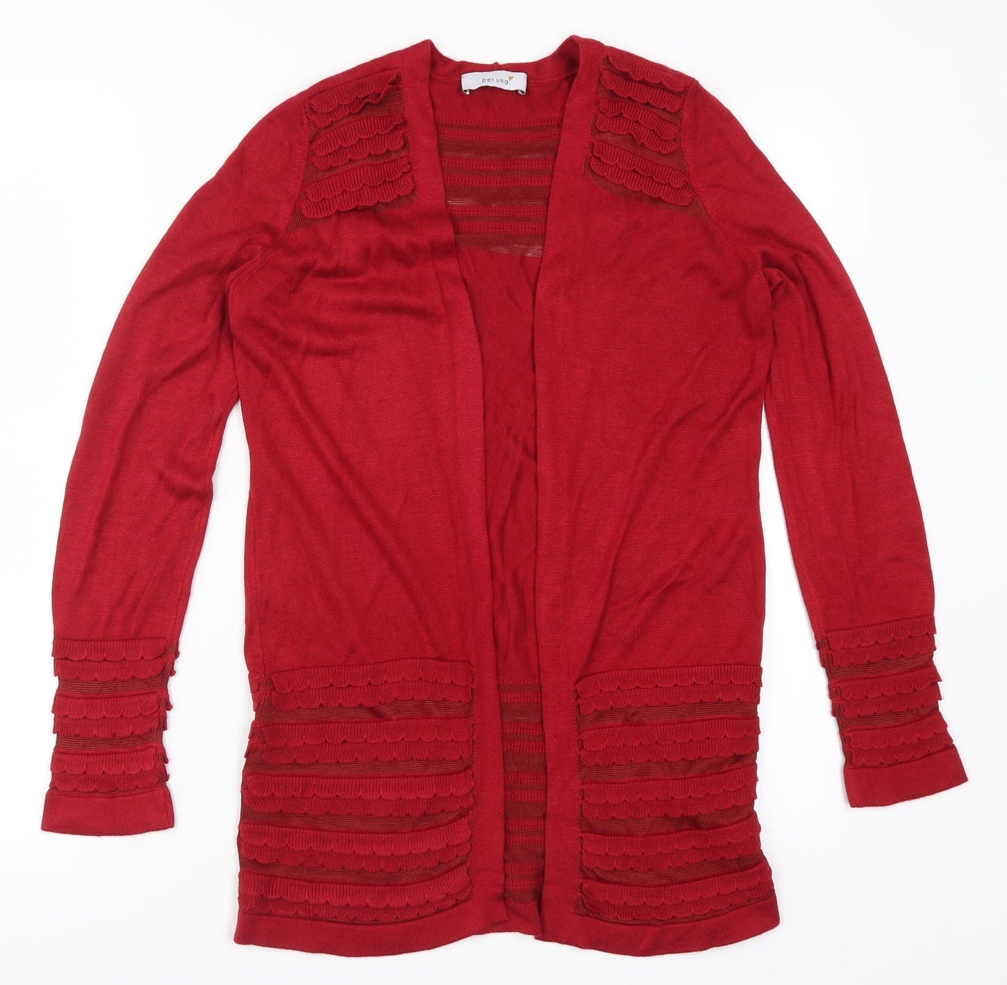 Marks and Spencer Womens Red   Cardigan Jumper Size 8
