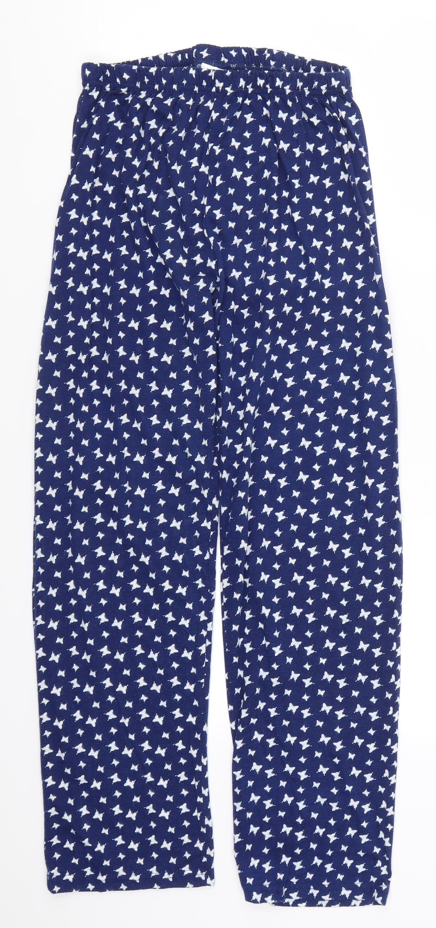 Preworn Womens Blue   Trousers  Size M L28 in - Butterfly Print Loungewear