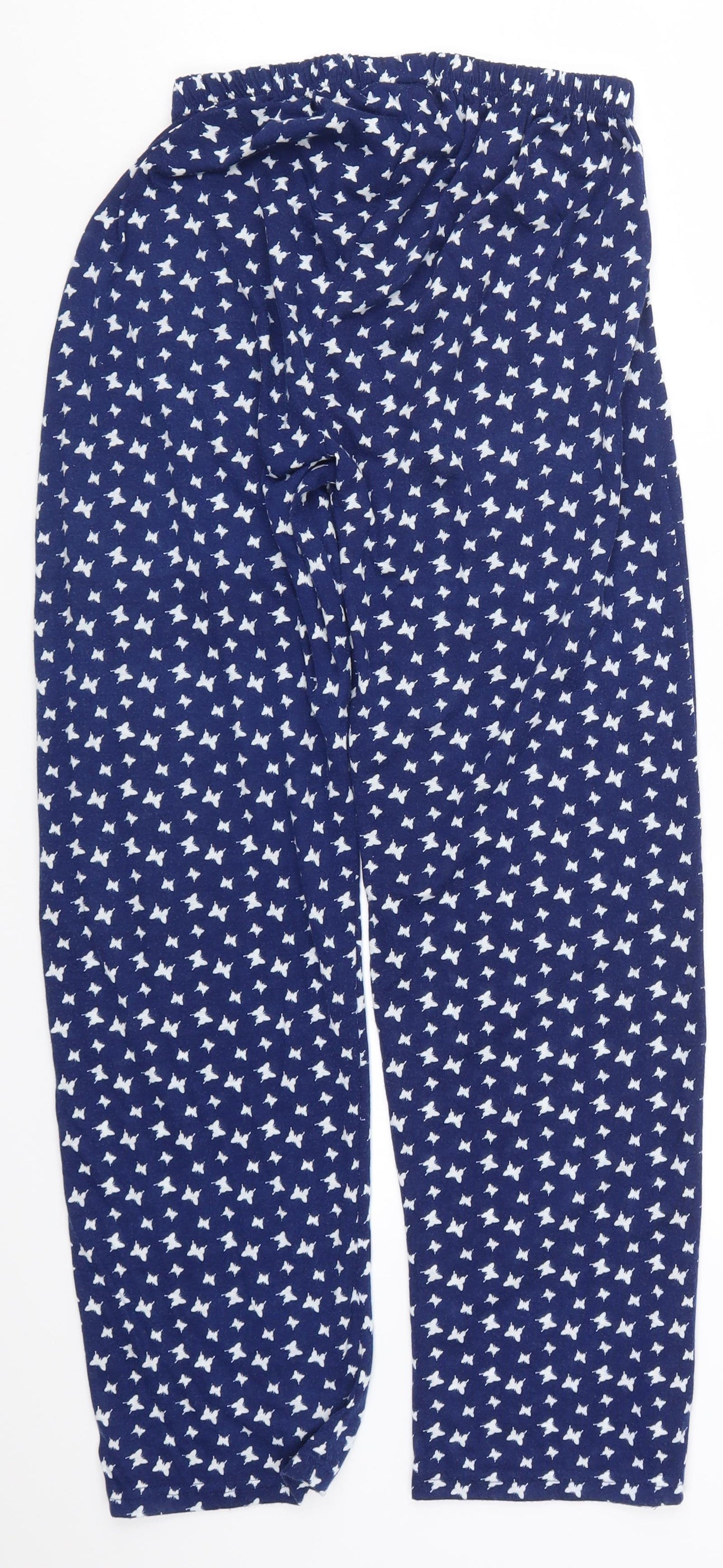 Preworn Womens Blue   Trousers  Size M L28 in - Butterfly Print Loungewear