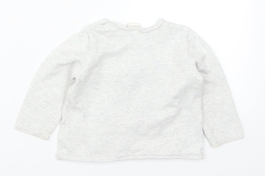 H&M Girls Grey   Pullover Jumper Size 6-9 Months  - Rabbit