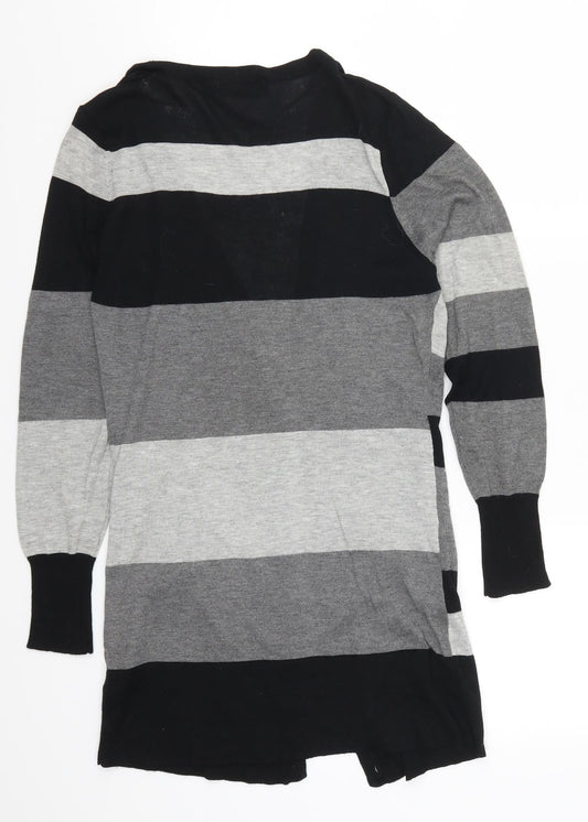 Femme Womens Grey Striped  Cardigan Jumper Size 8