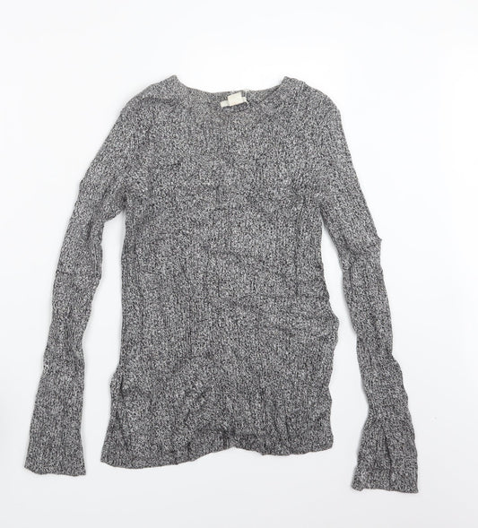 H&M Womens Grey  Knit Pullover Jumper Size XS