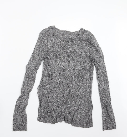 H&M Womens Grey  Knit Pullover Jumper Size XS