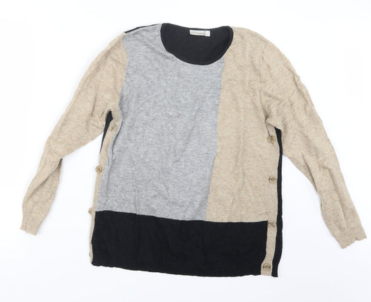 Signature Womens Beige  Knit Pullover Jumper Size M